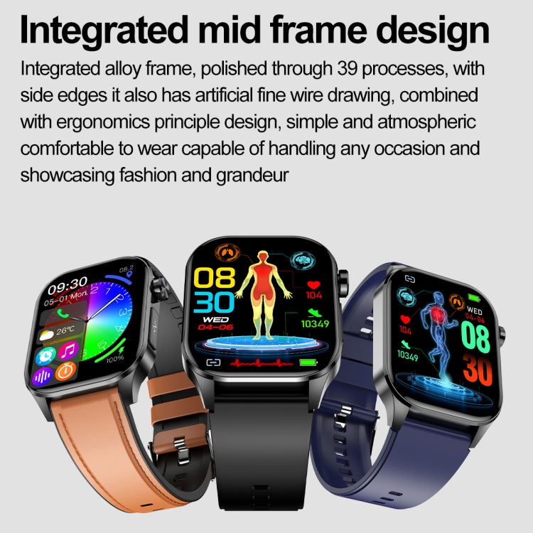 ET580 2.04 inch AMOLED Screen Sports Smart Watch Support Bluethooth Call /  ECG Function(Red Silicone Band) - Smart Watches by PMC TechLife | Online Shopping South Africa | PMC TechLife