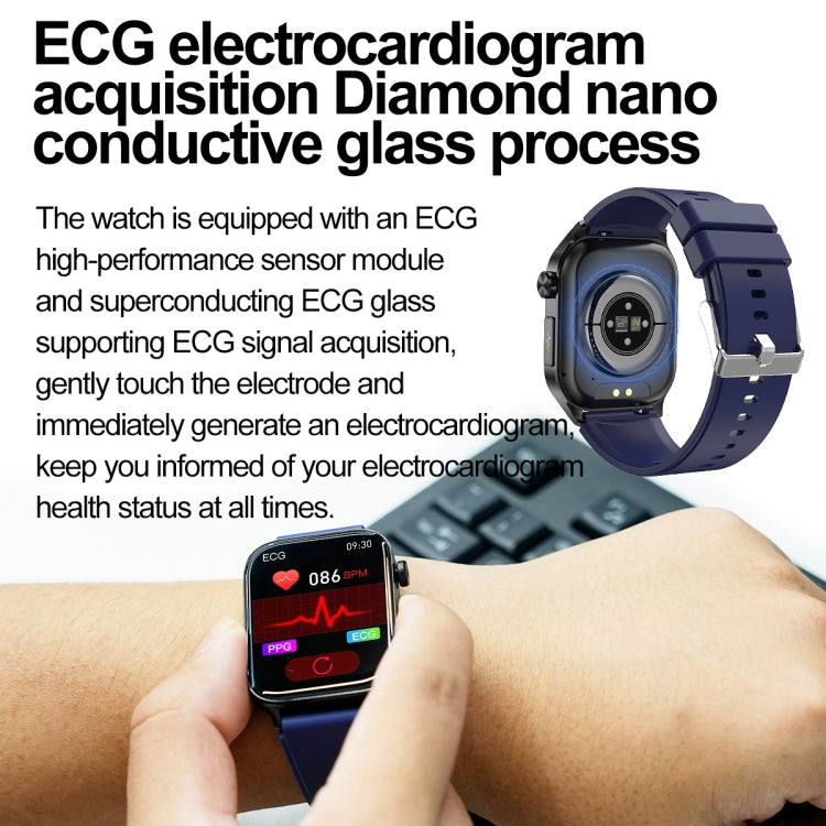 ET580 2.04 inch AMOLED Screen Sports Smart Watch Support Bluethooth Call /  ECG Function(Red Silicone Band) - Smart Watches by PMC TechLife | Online Shopping South Africa | PMC TechLife