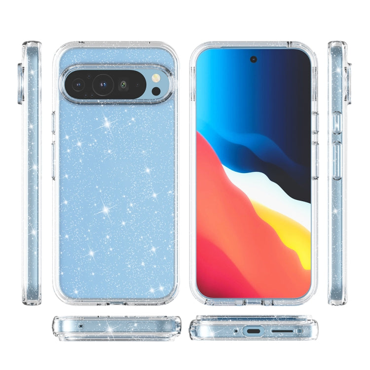 For ?Google Pixel 9 Pro Terminator Style Shockproof Phone Case(Glitter White) - Google Cases by PMC TechLife | Online Shopping South Africa | PMC TechLife | Buy Now Pay Later Mobicred