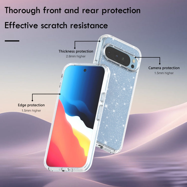 For ?Google Pixel 9 Pro Terminator Style Shockproof Phone Case(Glitter White) - Google Cases by PMC TechLife | Online Shopping South Africa | PMC TechLife | Buy Now Pay Later Mobicred