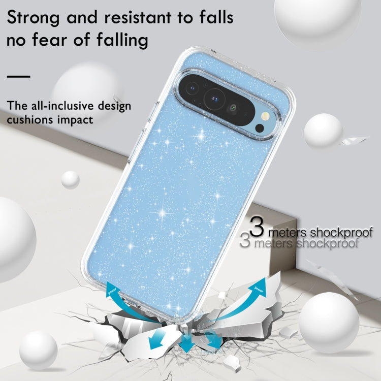 For ?Google Pixel 9 Pro Terminator Style Shockproof Phone Case(Glitter White) - Google Cases by PMC TechLife | Online Shopping South Africa | PMC TechLife | Buy Now Pay Later Mobicred