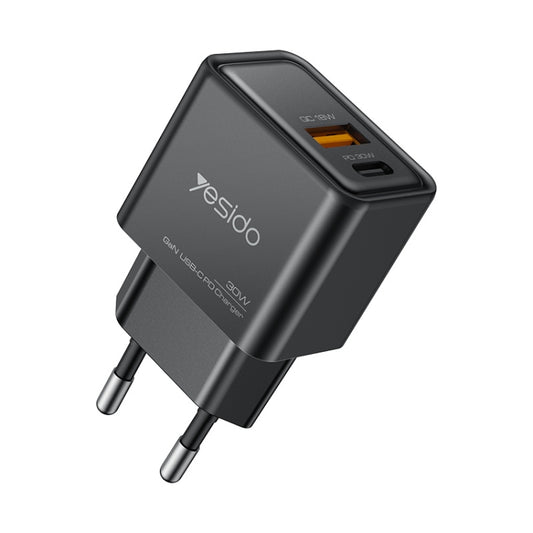 Yesido YC64 PD 30W USB-C/Type-C+USB Interface GaN Fast Charging Charger(EU Plug) - USB Charger by Yesido | Online Shopping South Africa | PMC Jewellery | Buy Now Pay Later Mobicred