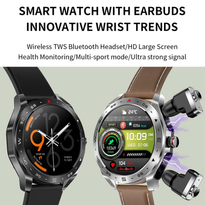 LEMFO T95 1.52 inch IPS Screen 2 in 1 Bluetooth Earphone Smart Watch Support Health Monitoring(Silver) - Smart Watches by LEMFO | Online Shopping South Africa | PMC Jewellery | Buy Now Pay Later Mobicred