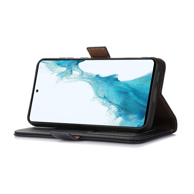 For OnePlus CE4 5G Global Side-Magnetic TJ Genuine Leather RFID Phone Case(Blue) - OnePlus Cases by PMC TechLife | Online Shopping South Africa | PMC TechLife | Buy Now Pay Later Mobicred
