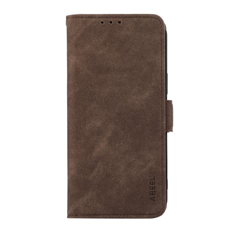 For iPhone 17 Pro ABEEL Frosted Magnetic RFID Leather Phone Case(Brown) - free shipping - PMc TechLife - Order now!