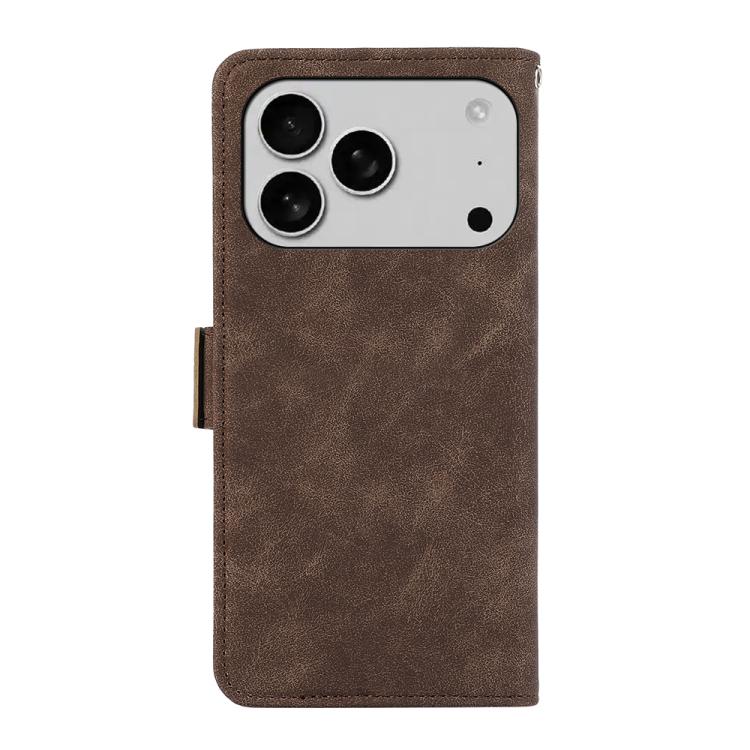For iPhone 17 Pro ABEEL Frosted Magnetic RFID Leather Phone Case(Brown) - free shipping - PMc TechLife - Order now!
