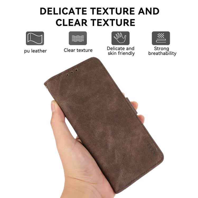 For iPhone 17 Pro ABEEL Frosted Magnetic RFID Leather Phone Case(Brown) - free shipping - PMc TechLife - Order now!