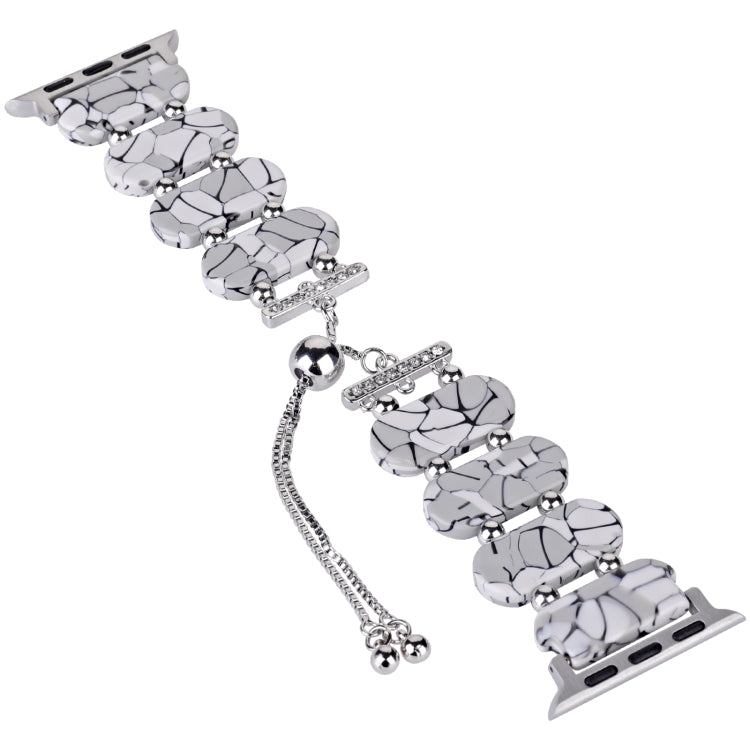 For Apple Watch Series 9 45mm Resin Retractable Chain Watch Band(Cracks) - Watch Bands by PMC TechLife | Online Shopping South Africa | PMC TechLife