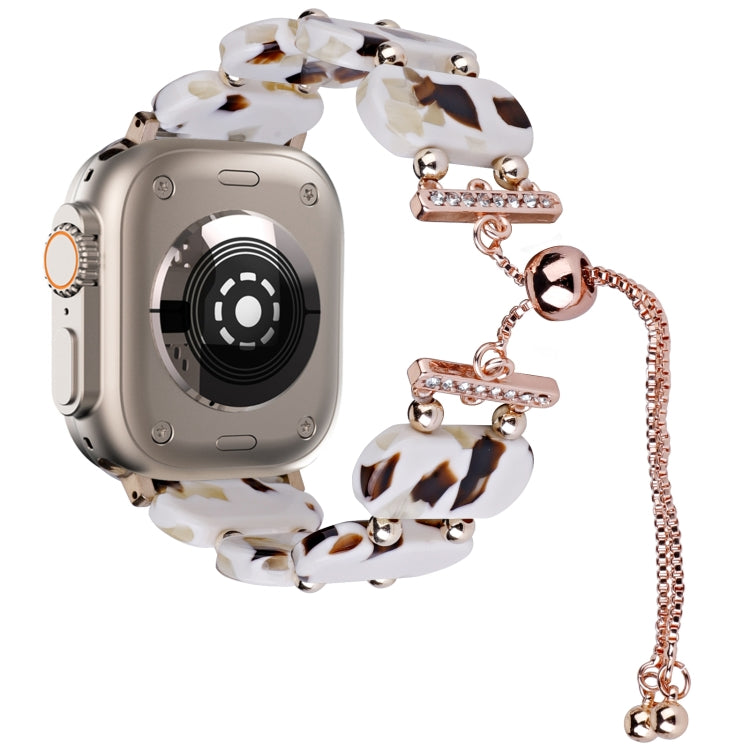 For Apple Watch Ultra 49mm Resin Retractable Chain Watch Band(Nougat) - Watch Bands by PMC TechLife | Online Shopping South Africa | PMC TechLife
