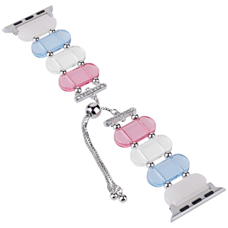 For Apple Watch Series 8 41mm Resin Retractable Chain Watch Band(Colors) - Watch Bands by PMC TechLife | Online Shopping South Africa | PMC TechLife