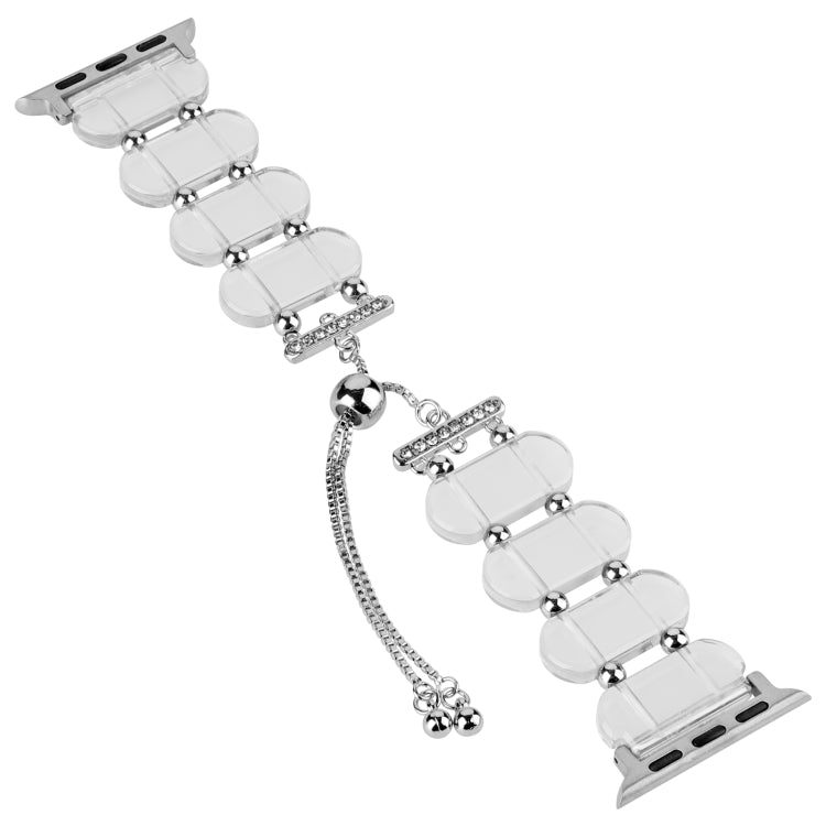 For Apple Watch SE 2022 44mm Resin Retractable Chain Watch Band(Transparent) - Watch Bands by PMC TechLife | Online Shopping South Africa | PMC TechLife