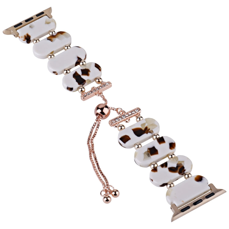 For Apple Watch Series 7 41mm Resin Retractable Chain Watch Band(Nougat) - Watch Bands by PMC TechLife | Online Shopping South Africa | PMC TechLife