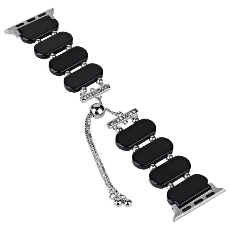 For Apple Watch SE 40mm Resin Retractable Chain Watch Band(Black) - Watch Bands by PMC TechLife | Online Shopping South Africa | PMC TechLife