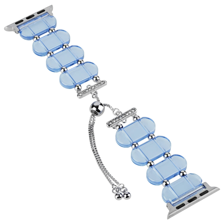 For Apple Watch Series 6 40mm Resin Retractable Chain Watch Band(Blue) - Watch Bands by PMC TechLife | Online Shopping South Africa | PMC TechLife