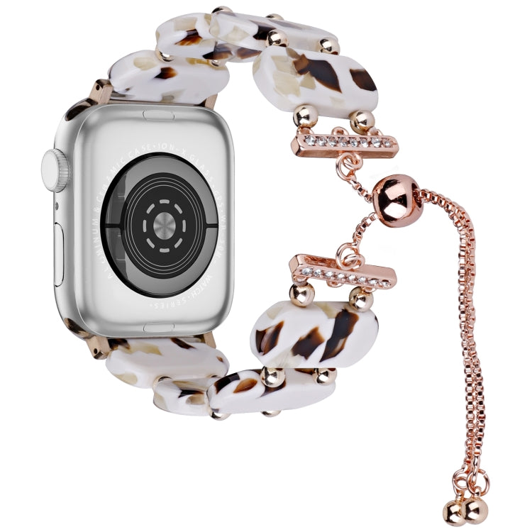 For Apple Watch Series 5 44mm Resin Retractable Chain Watch Band(Nougat) - Watch Bands by PMC TechLife | Online Shopping South Africa | PMC TechLife