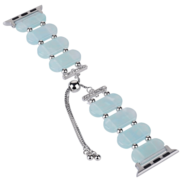 For Apple Watch Series 5 40mm Resin Retractable Chain Watch Band(Ice Blue) - Watch Bands by PMC TechLife | Online Shopping South Africa | PMC TechLife