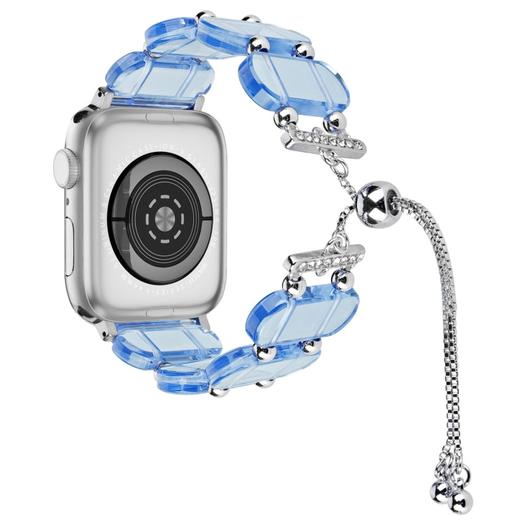 For Apple Watch Series 4 44mm Resin Retractable Chain Watch Band(Blue) - Watch Bands by PMC TechLife | Online Shopping South Africa | PMC TechLife