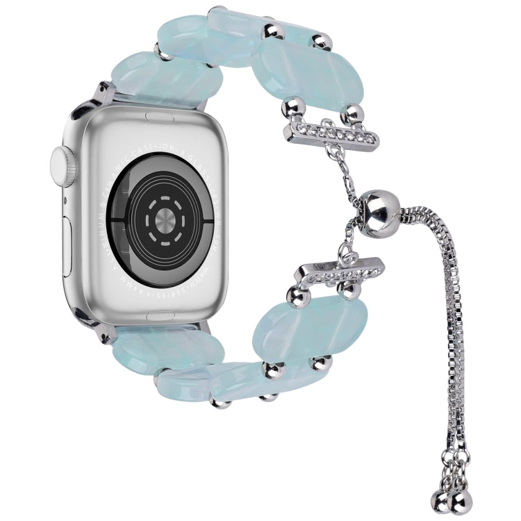 For Apple Watch Series 2 38mm Resin Retractable Chain Watch Band(Ice Blue) - Watch Bands by PMC TechLife | Online Shopping South Africa | PMC TechLife
