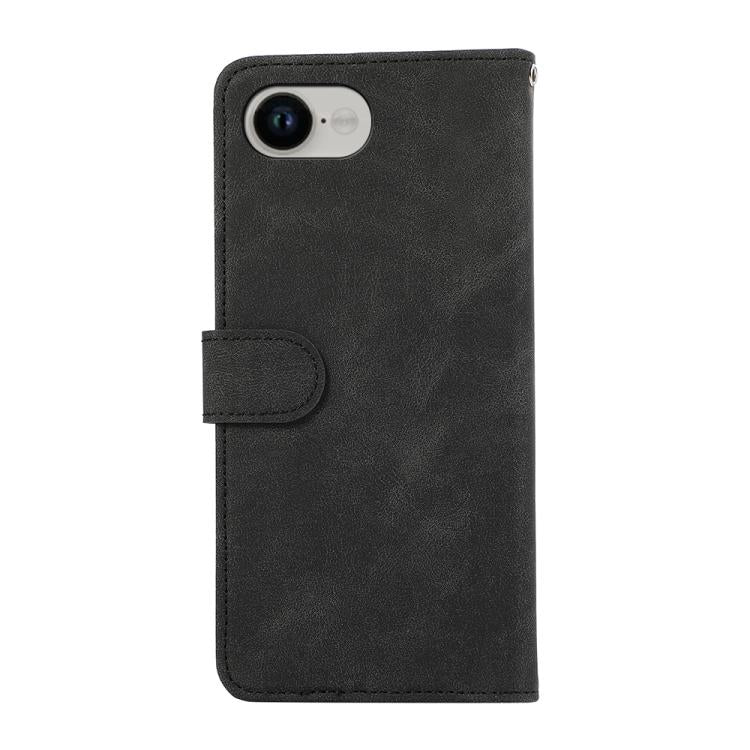 For iPhone 16e ABEEL Color Block Magnetic RFID Leather Phone Case(Black-Green) - iPhone 16e Cases by PMC TechLife | Online Shopping South Africa | PMC TechLife | Buy Now Pay Later Mobicred