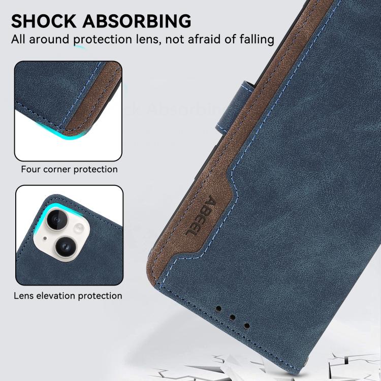 For iPhone 17 Air ABEEL Color Block Magnetic RFID Leather Phone Case(Blue-Brown) - free shipping - PMc TechLife - Order now!