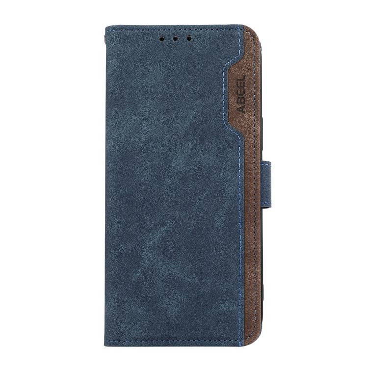For iPhone 17 Pro ABEEL Color Block Magnetic RFID Leather Phone Case(Blue-Brown) - free shipping - PMc TechLife - Order now!