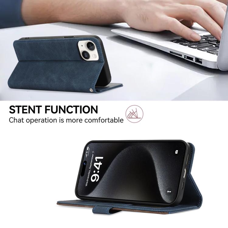 For iPhone 17 Pro ABEEL Color Block Magnetic RFID Leather Phone Case(Blue-Brown) - free shipping - PMc TechLife - Order now!