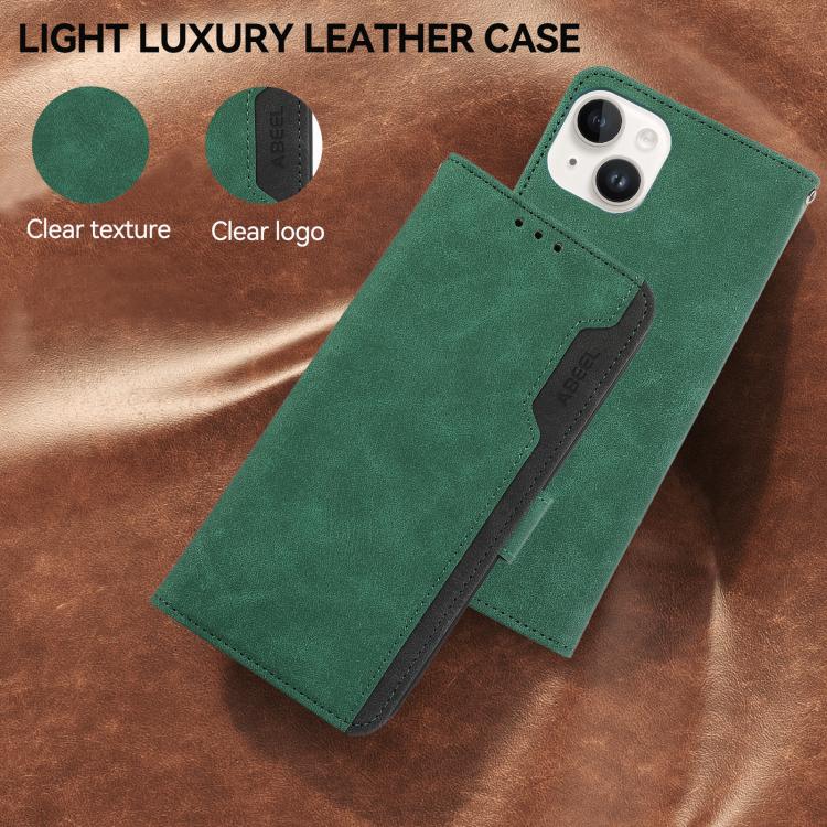For iPhone 17 Pro ABEEL Color Block Magnetic RFID Leather Phone Case(Green-Black) - free shipping - PMc TechLife - Order now!