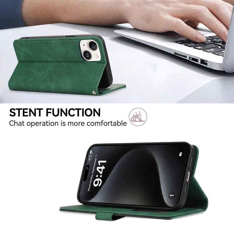 For iPhone 17 Pro Max ABEEL Color Block Magnetic RFID Leather Phone Case(Green-Black) - free shipping - PMc TechLife - Order now!