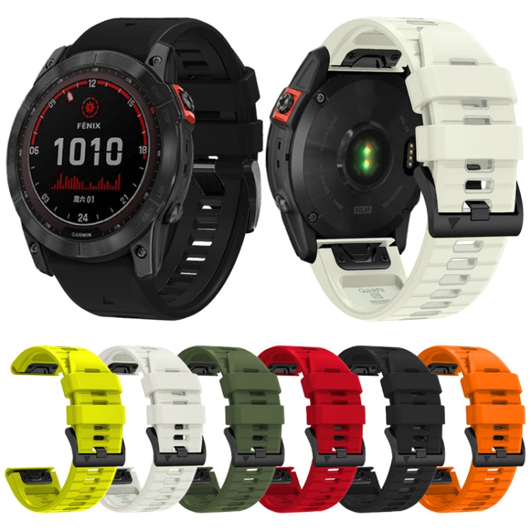 For Garmin Fenix 7 Pro 22mm Solid Color Steel Buckle Silicone Quick Release Watch Band(Red) - Watch Bands by PMC Jewellery | Online Shopping South Africa | PMC Jewellery