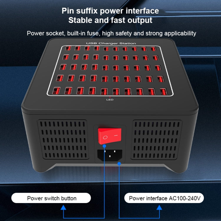 YFY-A77 250W 50 Ports USB Smart Charging Station(EU Plug) - Multifunction Charger by PMC Jewellery | Online Shopping South Africa | PMC Jewellery | Buy Now Pay Later Mobicred