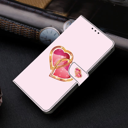 For Google Pixel 9 Crystal Painted Leather Phone case(Love Peach) - Google Cases by PMC Jewellery | Online Shopping South Africa | PMC Jewellery | Buy Now Pay Later Mobicred