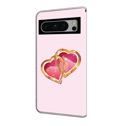 For Google Pixel 9 Crystal Painted Leather Phone case(Love Peach) - Google Cases by PMC Jewellery | Online Shopping South Africa | PMC Jewellery | Buy Now Pay Later Mobicred