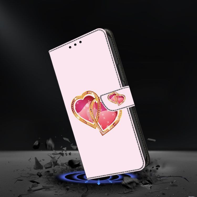 For Google Pixel 9 Pro Crystal Painted Leather Phone case(Love Peach) - Google Cases by PMC Jewellery | Online Shopping South Africa | PMC Jewellery | Buy Now Pay Later Mobicred