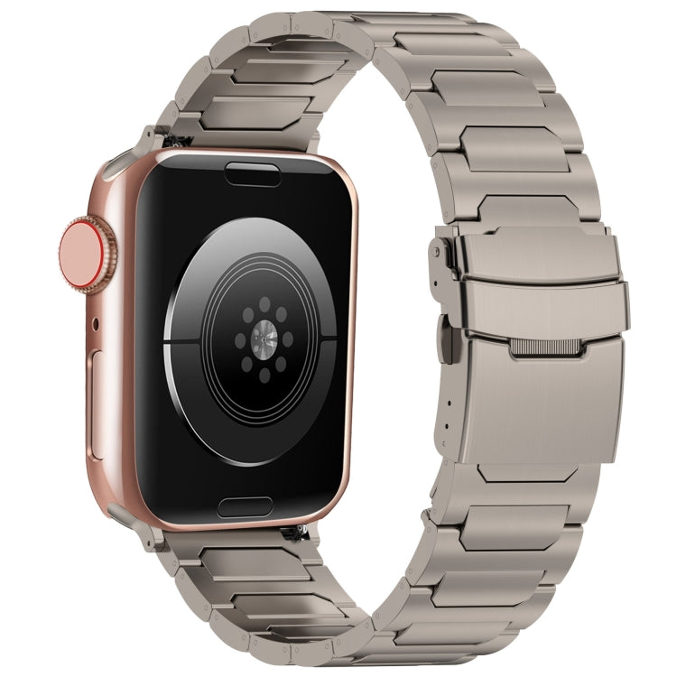 For Apple Watch Series 9 45mm I-Shaped Titanium Metal Watch Band(Titanium) - Watch Bands by PMC TechLife | Online Shopping South Africa | PMC TechLife