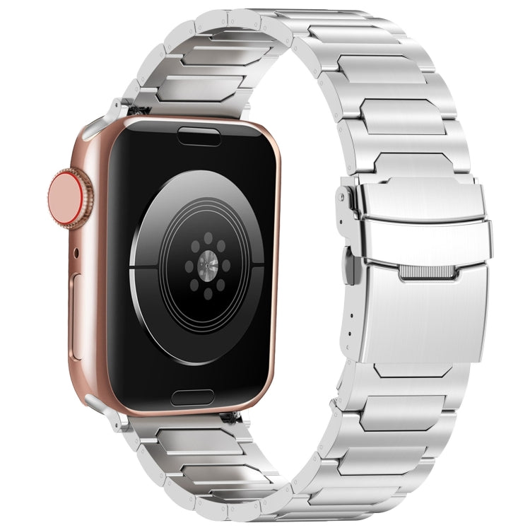 For Apple Watch Series 9 41mm I-Shaped Titanium Metal Watch Band(Silver) - Watch Bands by PMC TechLife | Online Shopping South Africa | PMC TechLife