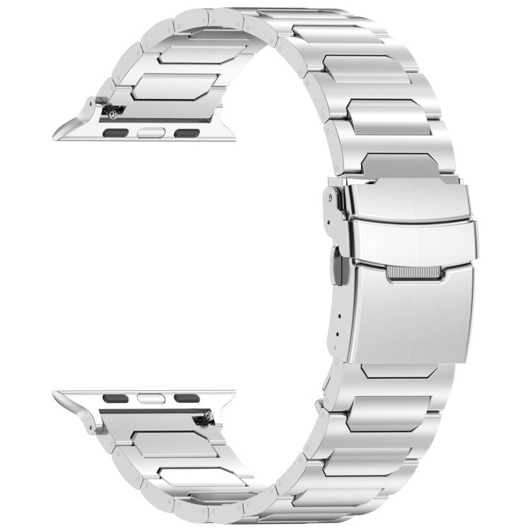 For Apple Watch Series 2 38mm I-Shaped Titanium Metal Watch Band(Mirror Silver) - Watch Bands by PMC Jewellery | Online Shopping South Africa | PMC Jewellery