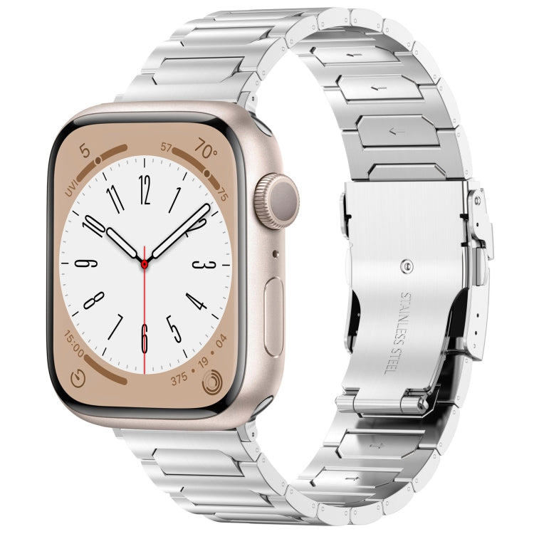 For Apple Watch 42mm I-Shaped Titanium Metal Watch Band(Silver) - Watch Bands by PMC TechLife | Online Shopping South Africa | PMC TechLife