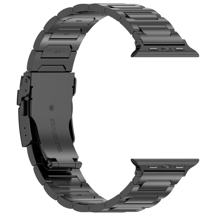 For Apple Watch 38mm I-Shaped Titanium Metal Watch Band(Black) - Watch Bands by PMC TechLife | Online Shopping South Africa | PMC TechLife