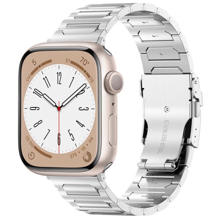 For Apple Watch 38mm I-Shaped Titanium Metal Watch Band(Mirror Silver) - Watch Bands by PMC TechLife | Online Shopping South Africa | PMC TechLife