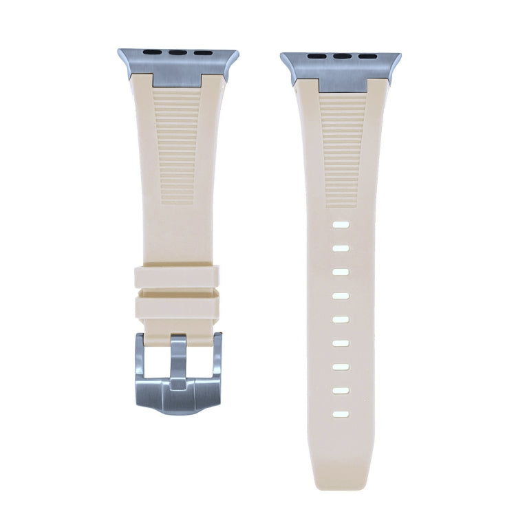 For Apple Watch Series 9 45mm Loners Liquid Silicone Watch Band(Silver Starlight) - Watch Bands by PMC TechLife | Online Shopping South Africa | PMC TechLife | Buy Now Pay Later Mobicred