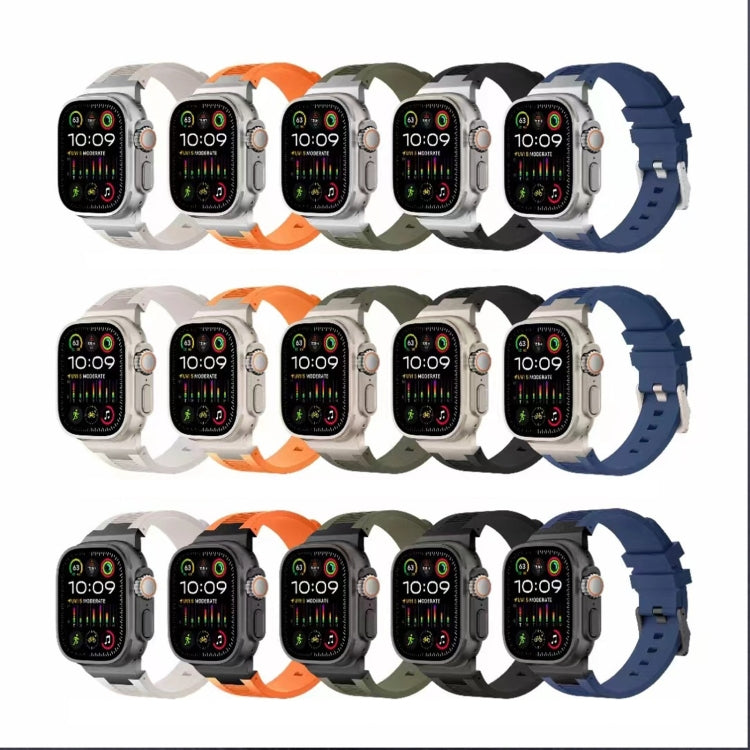 For Apple Watch SE 44mm Loners Liquid Silicone Watch Band(Sliver Orange) - Watch Bands by PMC TechLife | Online Shopping South Africa | PMC TechLife