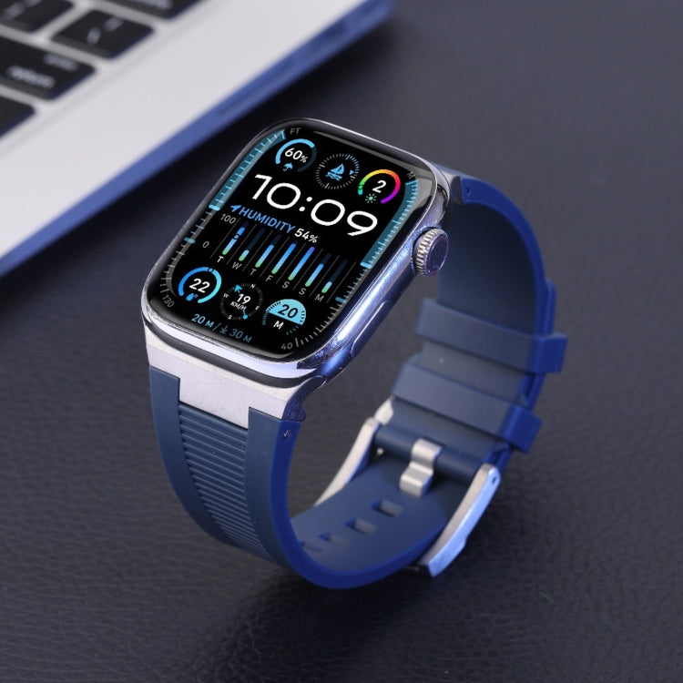 For Apple Watch 42mm Loners Liquid Silicone Watch Band(Silver Green) - free shipping - PMC TechLife - Order now!