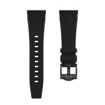 20mm Flat Head Silicone Watch Band(Full Black) - 20mm Bands by PMC Jewellery | Online Shopping South Africa | PMC Jewellery