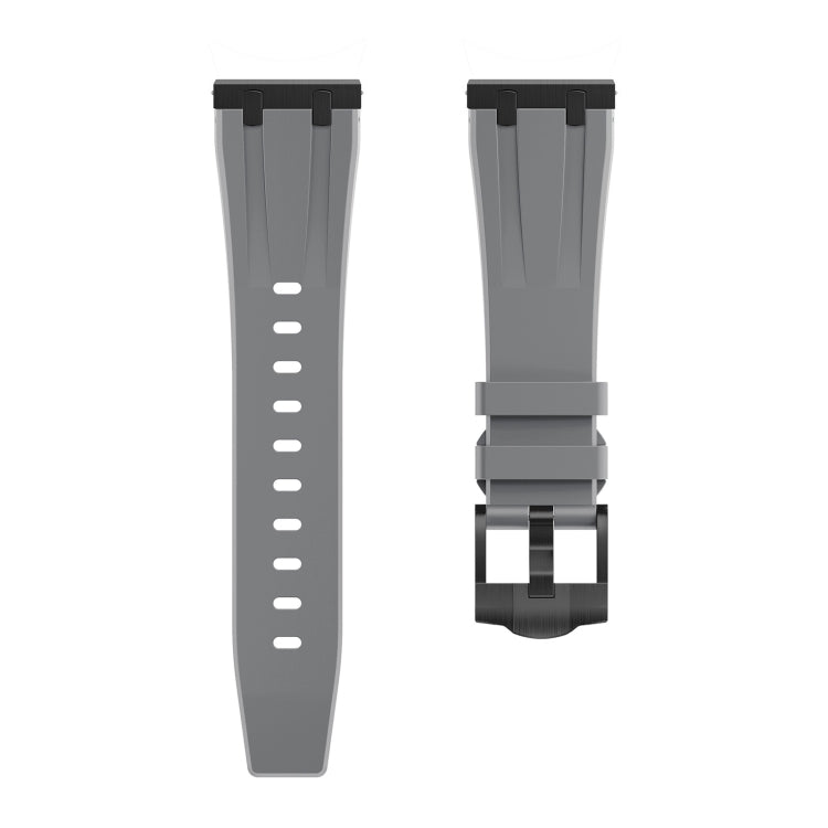 20mm Flat Head Silicone Watch Band(Black Grey) - 20mm Bands by PMC Jewellery | Online Shopping South Africa | PMC Jewellery