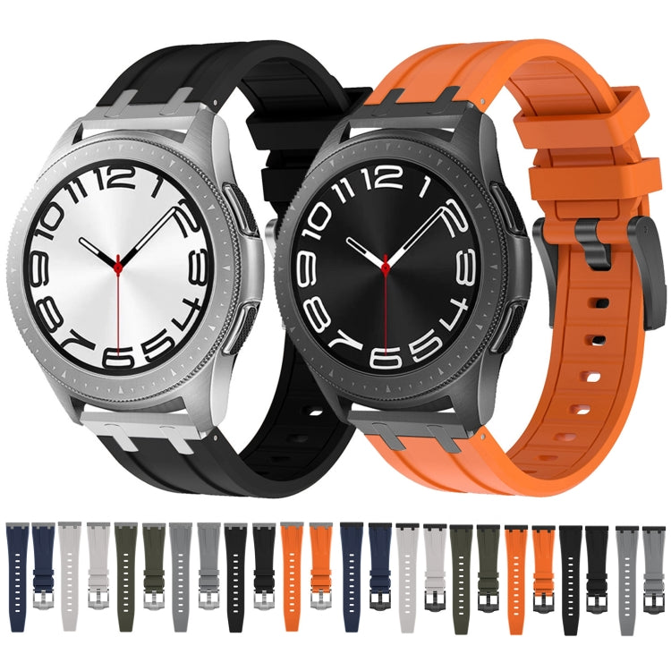 20mm Flat Head Silicone Watch Band(Silver Grey) - 20mm Bands by PMC TechLife | Online Shopping South Africa | PMC TechLife