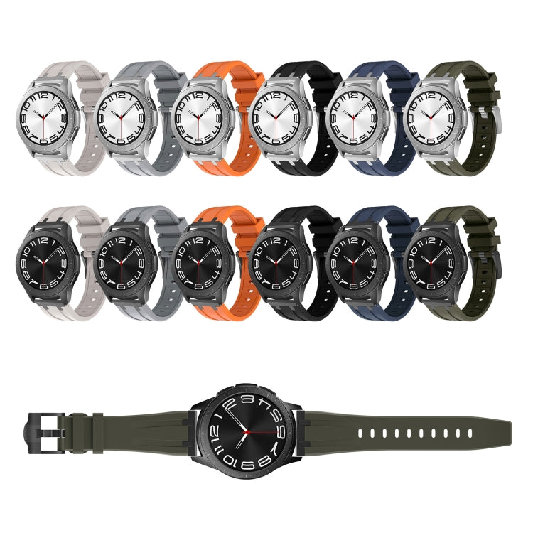 20mm Flat Head Silicone Watch Band(Black Grey) - 20mm Bands by PMC TechLife | Online Shopping South Africa | PMC TechLife