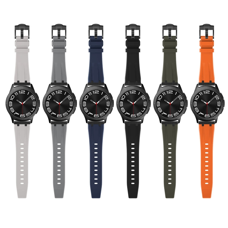 20mm Flat Head Silicone Watch Band(Silver Orange) - 20mm Bands by PMC TechLife | Online Shopping South Africa | PMC TechLife
