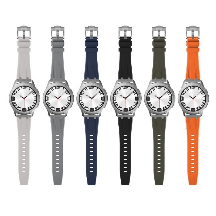 22mm Flat Head Silicone Watch Band(Silver Black) - 22mm Bands by PMC TechLife | Online Shopping South Africa | PMC TechLife