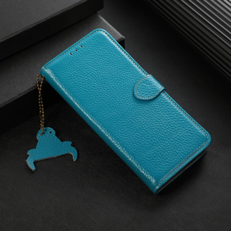 For OnePlus Nord CE4 5G / K12 5G Genuine Leather Litchi Texture RFID Leather Phone Case(Blue) - free shipping - PMC TechLife - Order now!