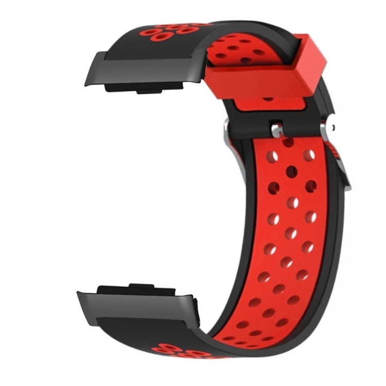 For Huawei Watch D Two Color Punched Silicone Watch Band(Black Red) - Watch Bands by PMC Jewellery | Online Shopping South Africa | PMC Jewellery